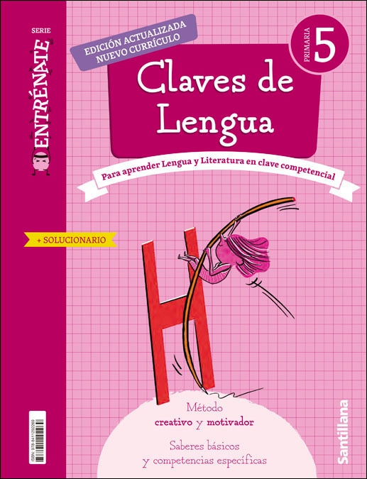 Portada de CUADERNO CLAVES DE LENGUA SERIE ENTRENATE 5 PRIMARIA.