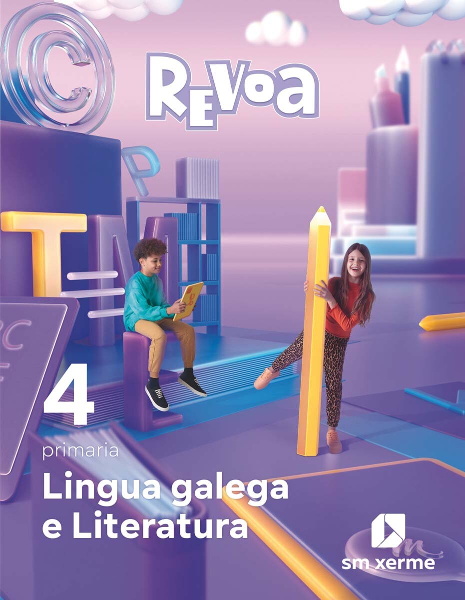 Portada de Lingua galega e Literatura. 4 Primaria. Revoa