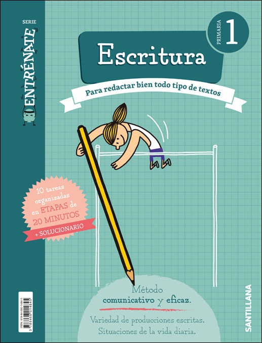 Portada de CUADERNO ESCRITURA SERIE ENTRENATE 1 PRIMARIA.