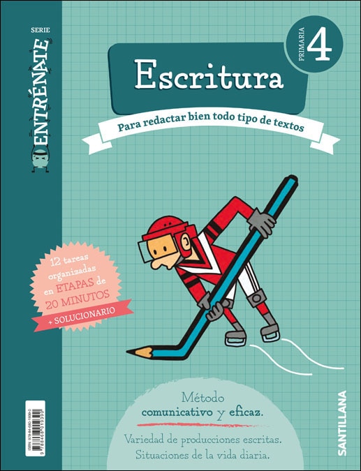 Portada de CUADERNO ESCRITURA SERIE ENTRENATE 4 PRIMARIA.