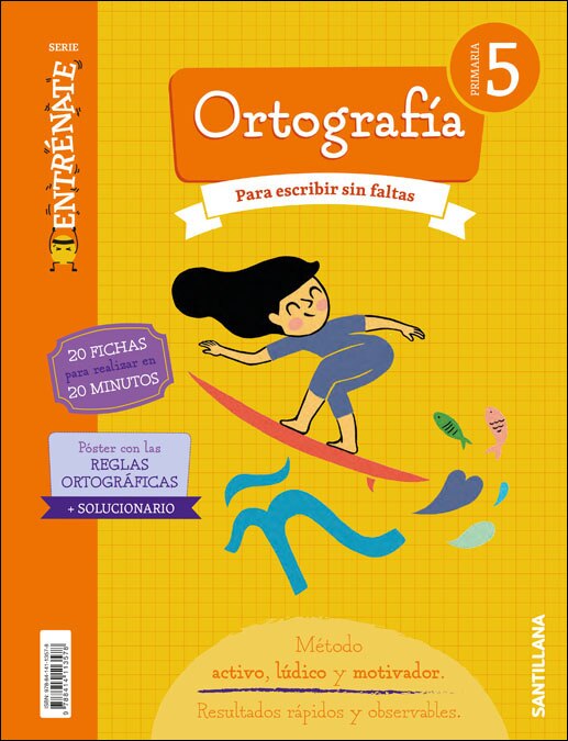 Portada de CUADERNO ORTOGRAFIA SERIE ENTRENATE 5 PRIMARIA.