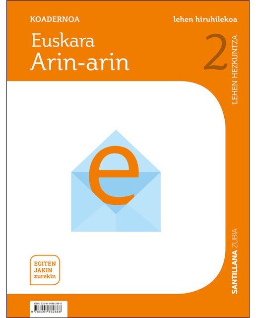 KOADERNOA EUSKARA ARIN-ARIN 2 LEHEN HIRUHILEKO EGITEN JAKIN ZUREKIN (Tapa blanda) 1