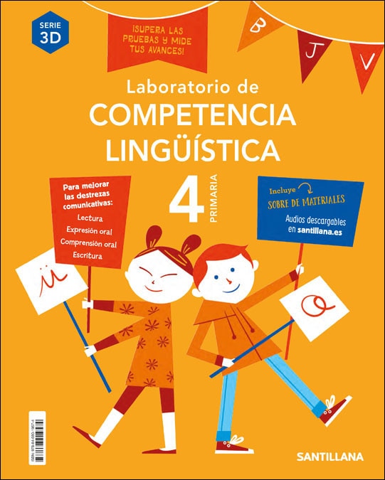 Portada de LABORATORIO DE COMPETENCIA LINGUISTICA SERIE 3D 4 PRIMARIA.