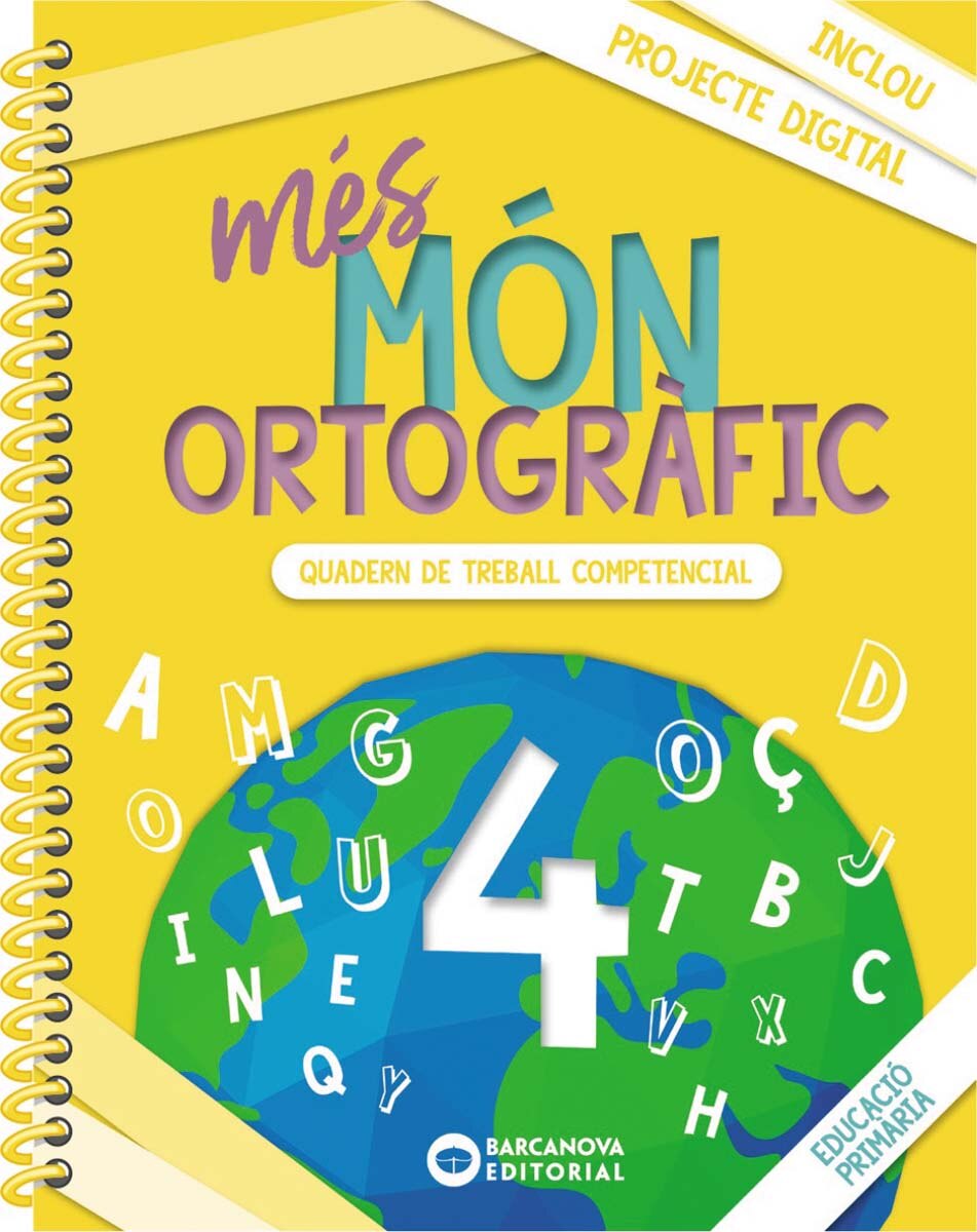 Portada de més Món ortogràfic 4: Quadern de treball de Competències bàsiques.