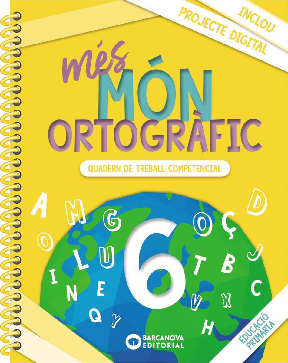 Portada de més Món ortogràfic 6: Quadern de treball de Competències bàsiques.