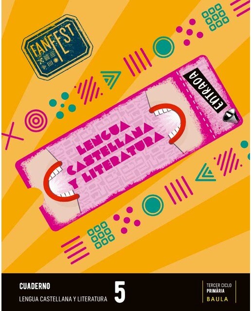 Portada de Cuaderno Lengua castellana y literatura 5º Primaria Fanfest - Espiral