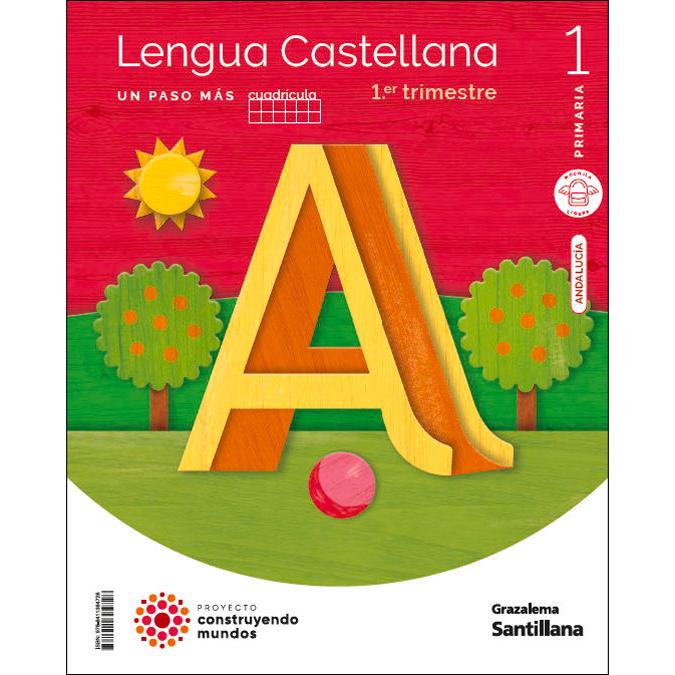 Portada de LENGUA UN PASO MAS CUADRICULA M LIGERA 1 PRIMARIA CONSTRUYENDO MUNDOS (Tapa blanda).