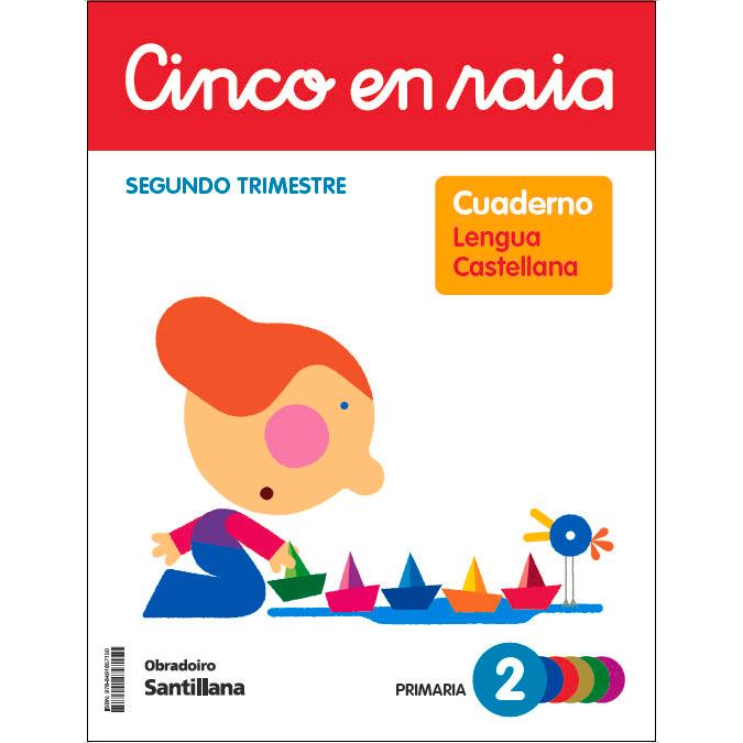 Portada de CINCO EN RAIA CADERNO LINGUA PAUTA 2 PRIMARIA 2 TRIM (Tapa blanda).
