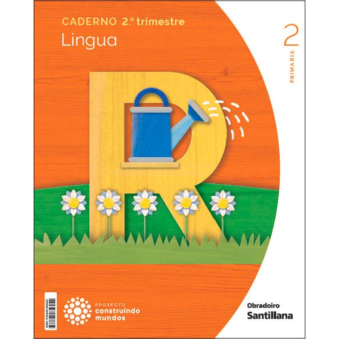 Portada de CADERNO LINGUA 2 PRIMARIA 2 TRIM CONSTRUINDO MUNDOS (Tapa blanda).