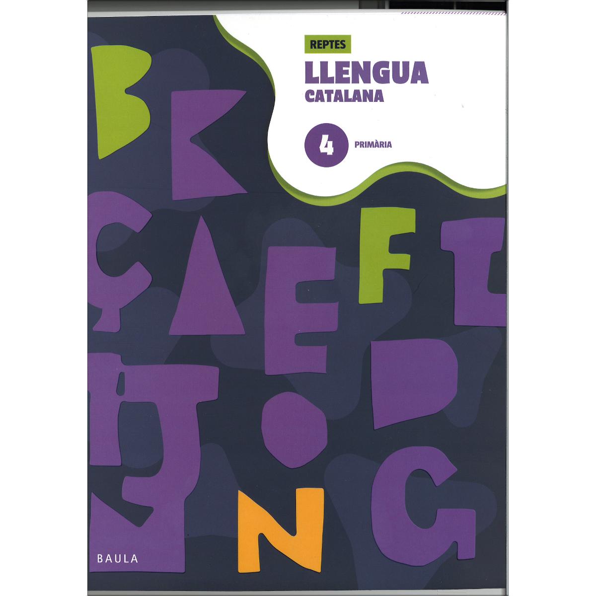 Portada de Quadern de Llengua catalana 4 Primària - Reptes (Projecte Reptes)