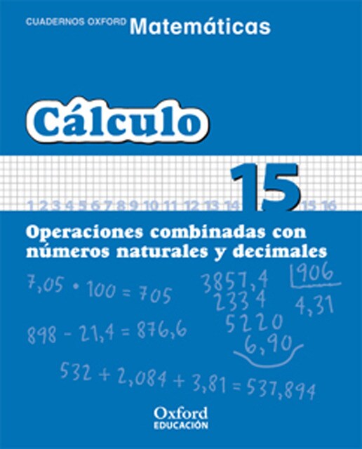Portada de Matemáticas Primaria Cuadernos de Cálculo 15.