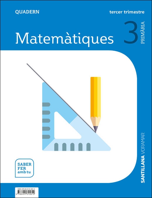 Portada de QUADERN MATEMATIQUES 3 PRIMARIA 3 TRIM SABER FER AMB TU (Tapa blanda).