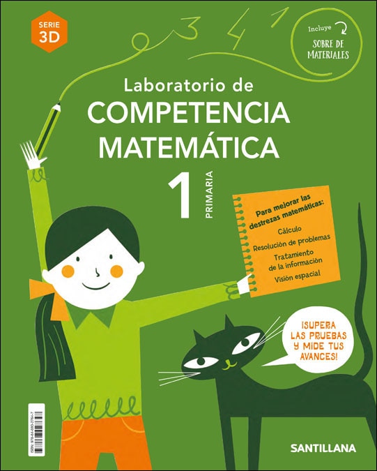 Portada de LABORATORIO DE COMPETENCIA MATEMATICA SERIE 3D 1 PRIMARIA.