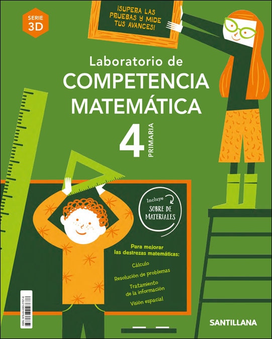 Portada de LABORATORIO DE COMPETENCIA MATEMATICA SERIE 3D 4 PRIMARIA.