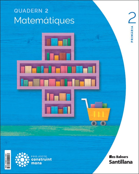 Portada de QUADERN MATEMATIQUES 2 PRIMARIA 2 TRIM CONSTRUINT MONS (Tapa blanda).