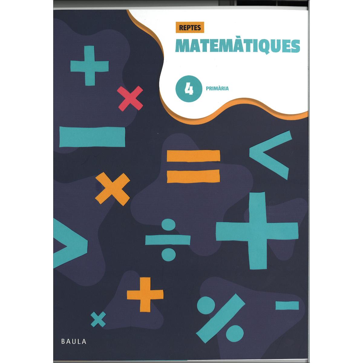 Portada de Quadern de Matemàtiques 4 Primària - Reptes (Tapa blanda).