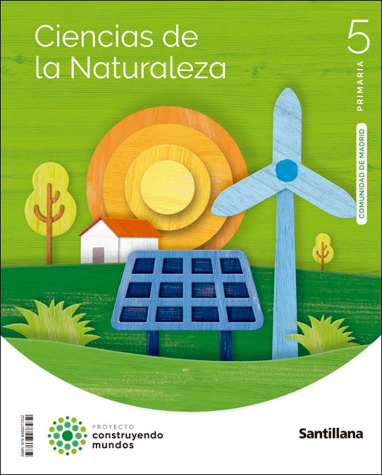 Portada de CIENCIAS DE LA NATURALEZA MADRID 5 PRIMARIA CONSTRUYENDO MUNDOS (Tapa blanda).