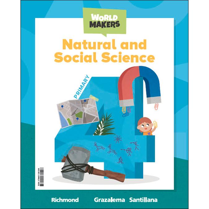 Portada de NATURAL AND SOCIAL SCIENCE 4 PRIMARY WORLD MAKERS (Tapa blanda).