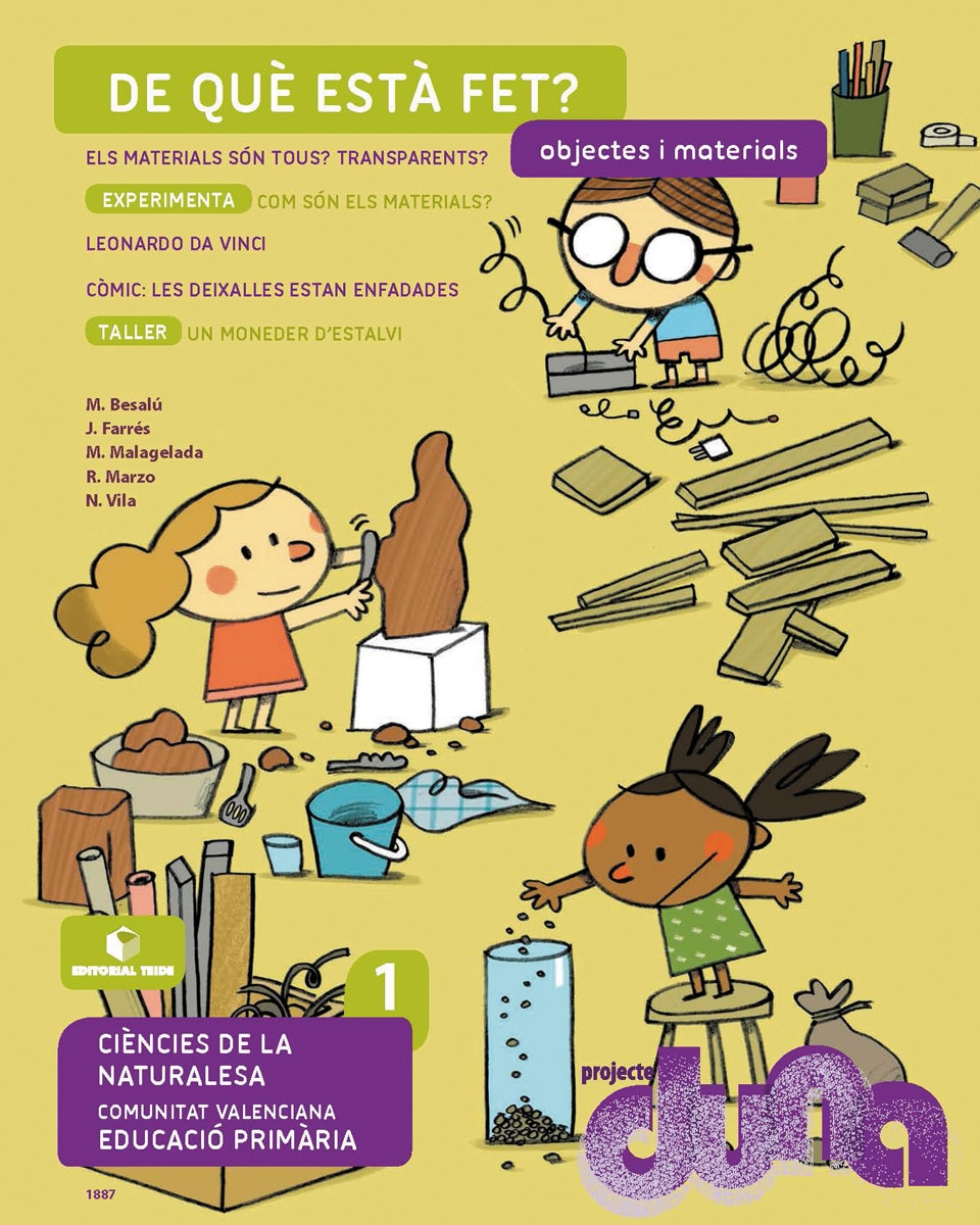 Portada de Objectes i materials. Ciències de la Naturalesa 1. Projecte Duna - València - 9788430718870