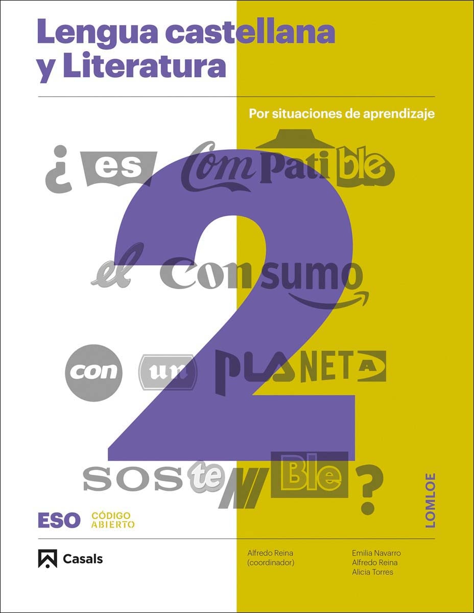 Portada de Lengua castellana y Literatura 2 ESO LOMLOE ANDALUCÍA (Código abierto)