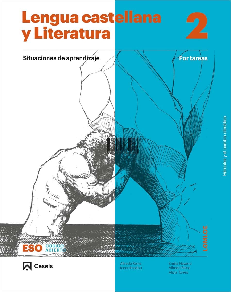 Portada de Lengua castellana y Literatura por tareas 2 ESO LOMLOE ANDALUCÍA (Código abierto)
