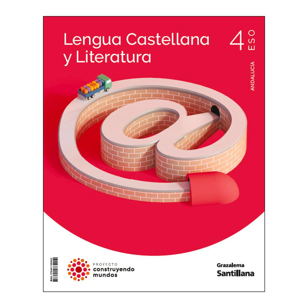 Portada de LENGUA Y LITERATURA CONSTRUYENDO MUNDOS 4 ESO GRAZALEMA (Tapa blanda).