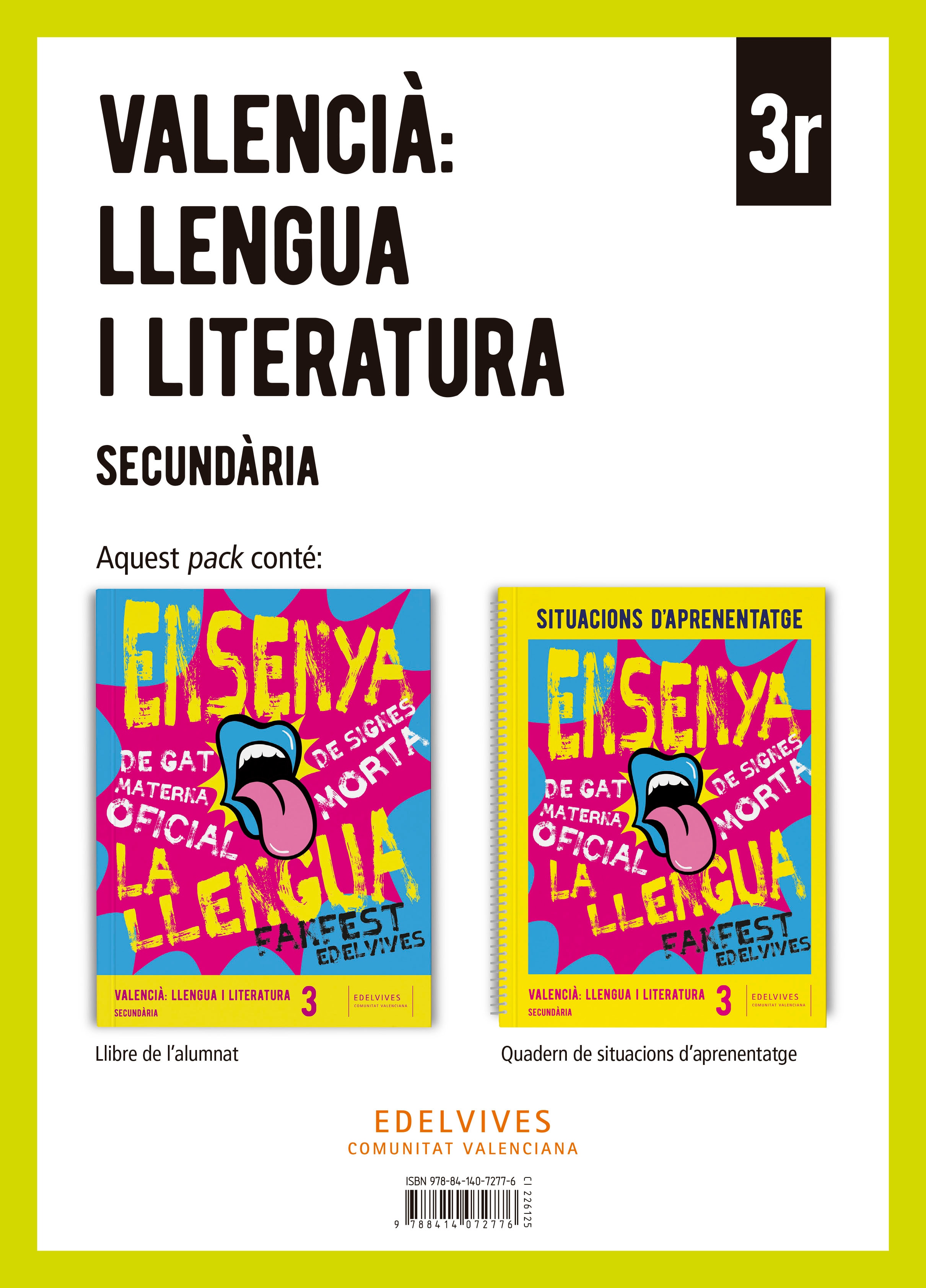 Portada de VALENCIÀ: LLENGUA I LITERATURA 3R ESO + (Tapa blanda).