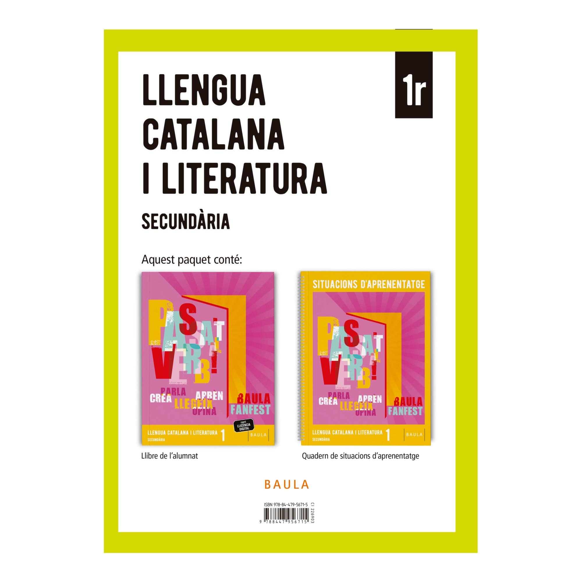 Imagen 1 de LLENGUA CATALANA I LITERATURA 1R ESO LA (Tapa blanda)