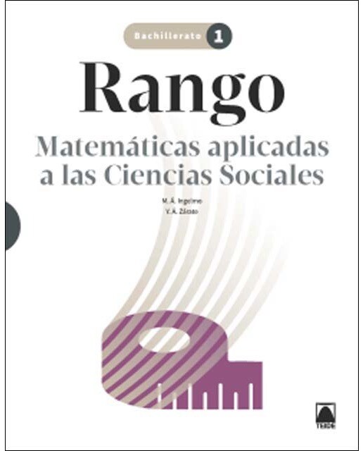 Portada de Rango. Matemáticas aplicadas a las CCSS 1 BACH (Tapa blanda).