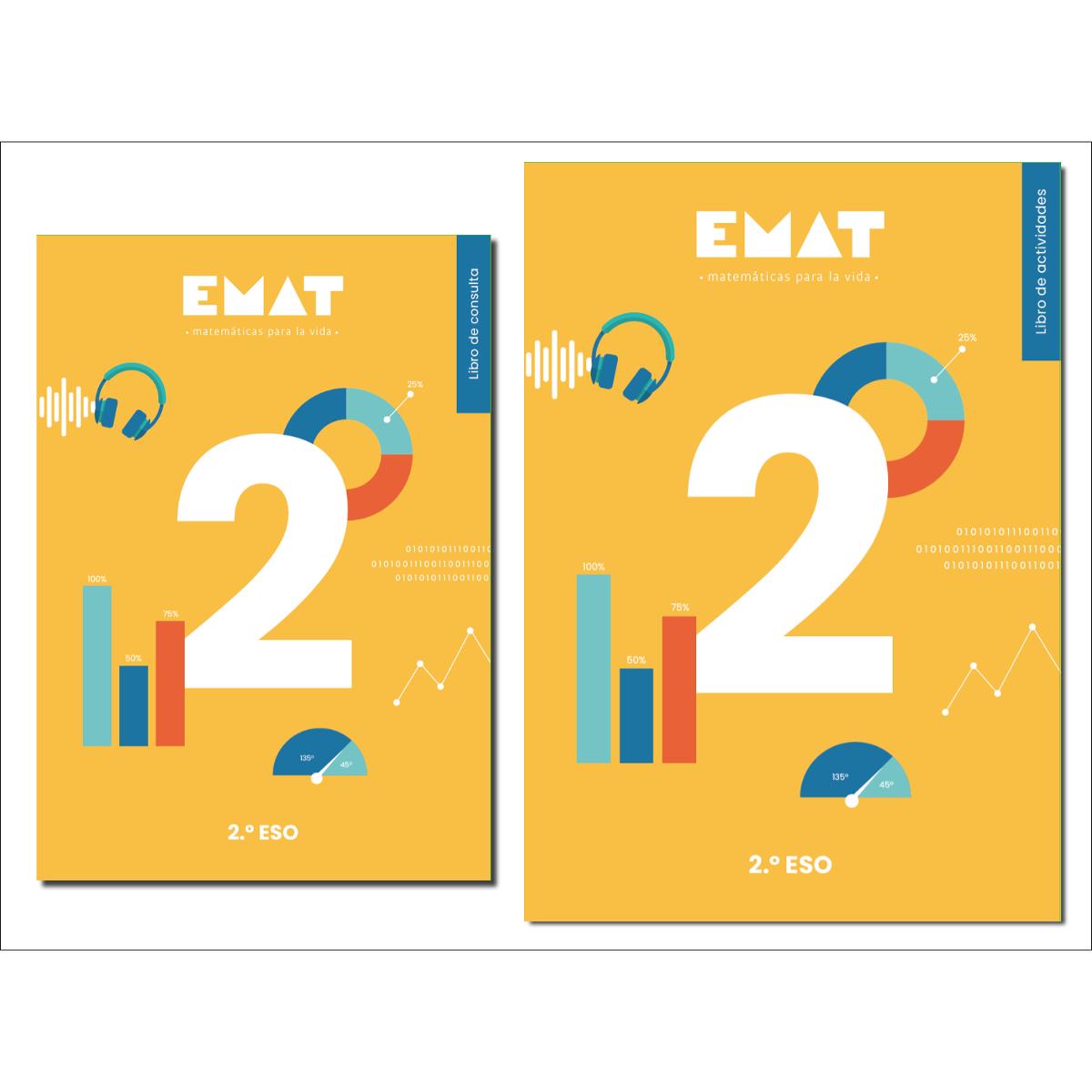 Portada de EMAT 2º Secundaria Actividades y Consulta (pack, incluye licencia completa)