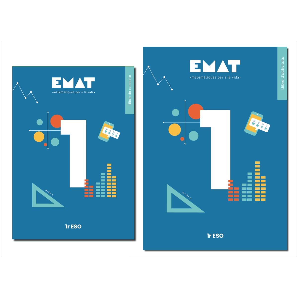 Portada de EMAT 1r Secundària Activitats i Consulta (pack, inclou llicència complerta).
