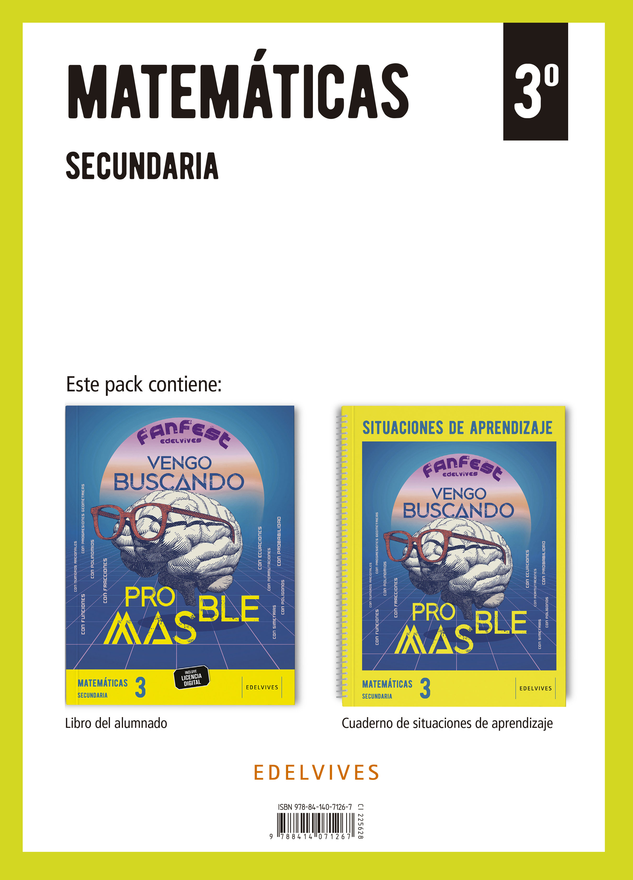 Portada de Proyecto: FanFest. Matemáticas 3 Secundaria. Libro del alumnado + Cuaderno