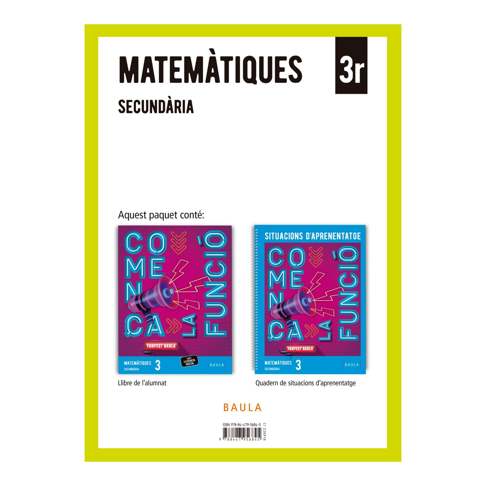 Imagen 0 de MATEMÀTIQUES 3R ESO LA + QUADERN (Tapa blanda)