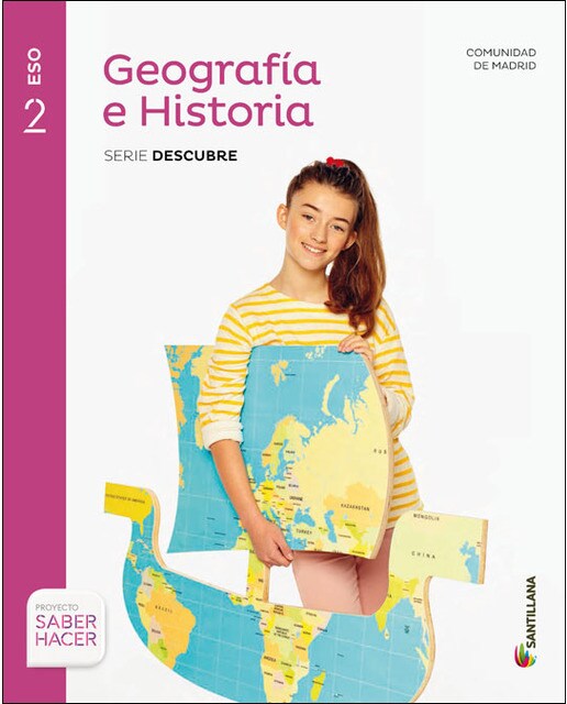 Portada de GEOGRAFIA E HISTORIA MADRID SERIE DESCUBRE 2 ESO SABER HACER (Tapa blanda).