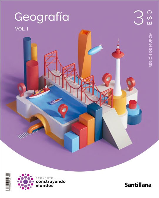 Portada de GEOGRAFIA E HISTORIA MURCIA 3 ESO CONSTRUYENDO MUNDOS (Tapa blanda).