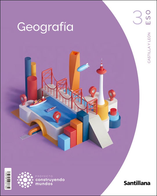 Portada de GEOGRAFIA C-LEÓN 3 ESO CONSTRUYENDO MUNDOS (Tapa blanda).