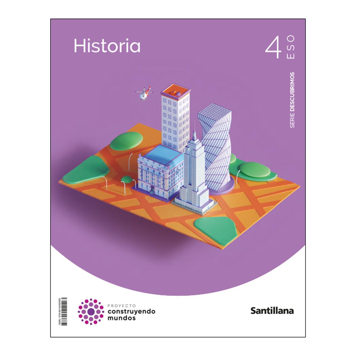 Portada de HISTORIA SERIE DESCUBRIMOS 4 ESO CONSTRUYENDO MUNDOS (Tapa blanda).