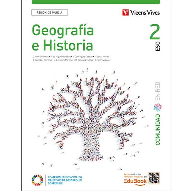 Portada de Geografía e Historia 2 (2.1, 2.2, 2.3) Región de Murcia (Comunidad en Red) (Tapa blanda).