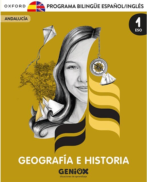 Portada de Geografía e Historia 1º ESO. Pack Programa Bilingüe. GENiOX Situaciones de aprendizaje (Andalucía).