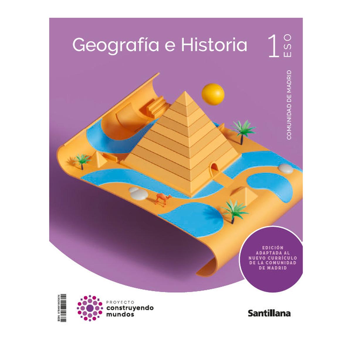 Portada de 1ESO GEOGRAFIA E HISTORIA MADRID CONSTRUYENDO MUNDOS (Tapa blanda).