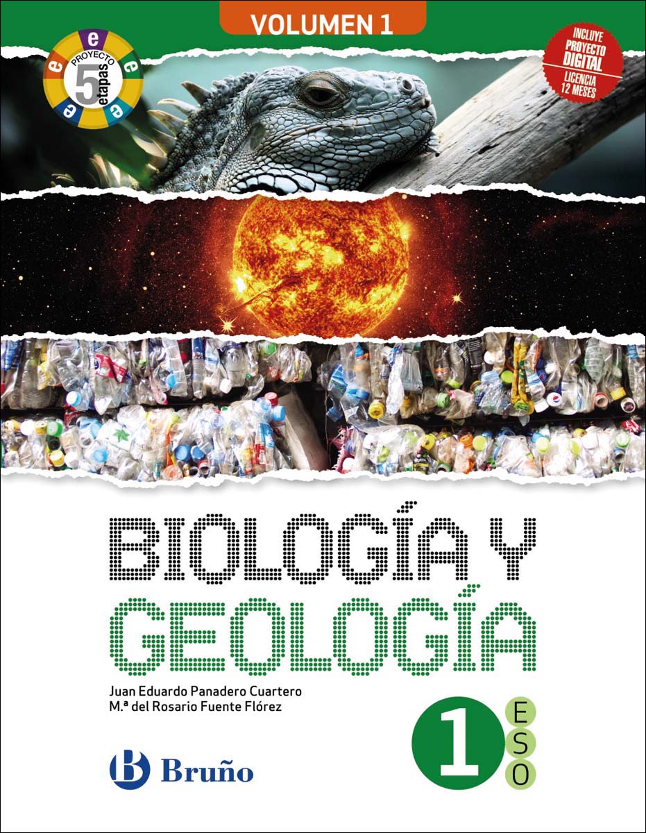 Portada de Biología y Geología 1 ESO 3 volúmenes Proyecto 5 etapas (Tapa blanda).