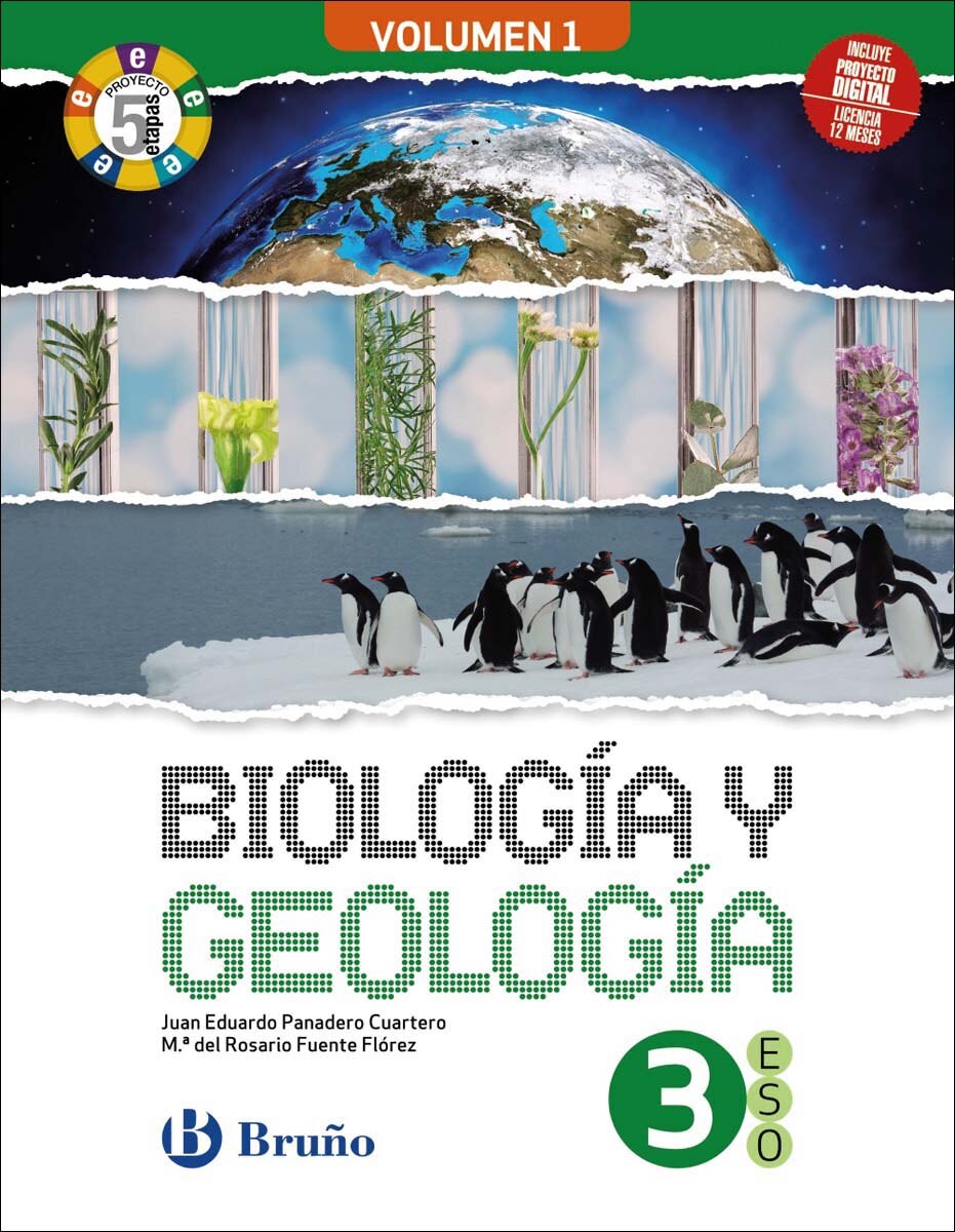 Portada de Biología y Geología 3 ESO 3 volúmenes Proyecto 5 etapas (Tapa blanda).