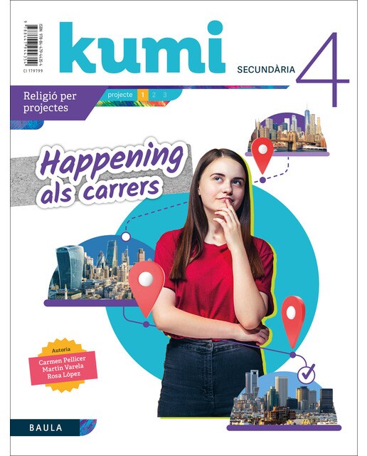 Portada de Happening als carrers 4t ESO Projecte Kumi (Tapa blanda).