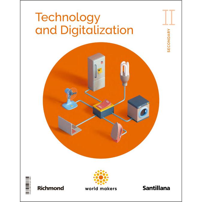 Portada de TECNHNOLOGY AND DIGITALIZATION II ESO WORLD MAKERS (Tapa blanda).