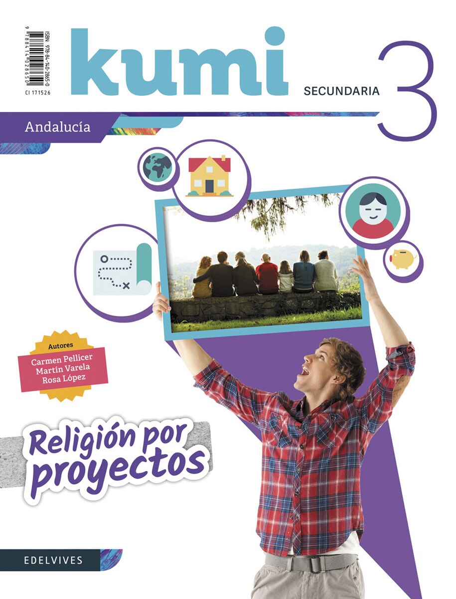 Portada de Religión por proyectos - Kumi 3 ESO. Ed. Andalucía (Tapa blanda).