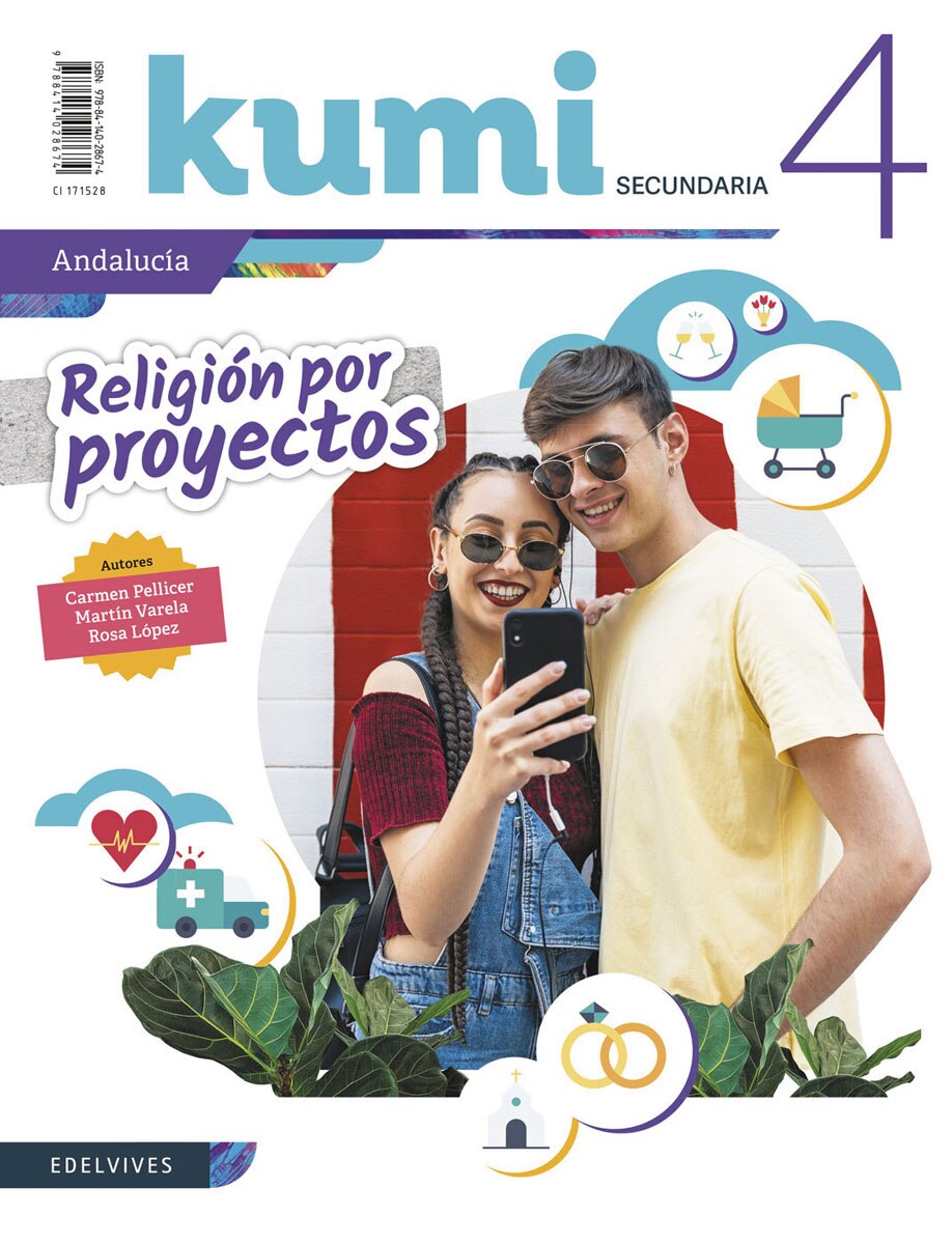 Portada de Religión por proyectos - Kumi 4 ESO. Ed. Andalucía (Tapa blanda).