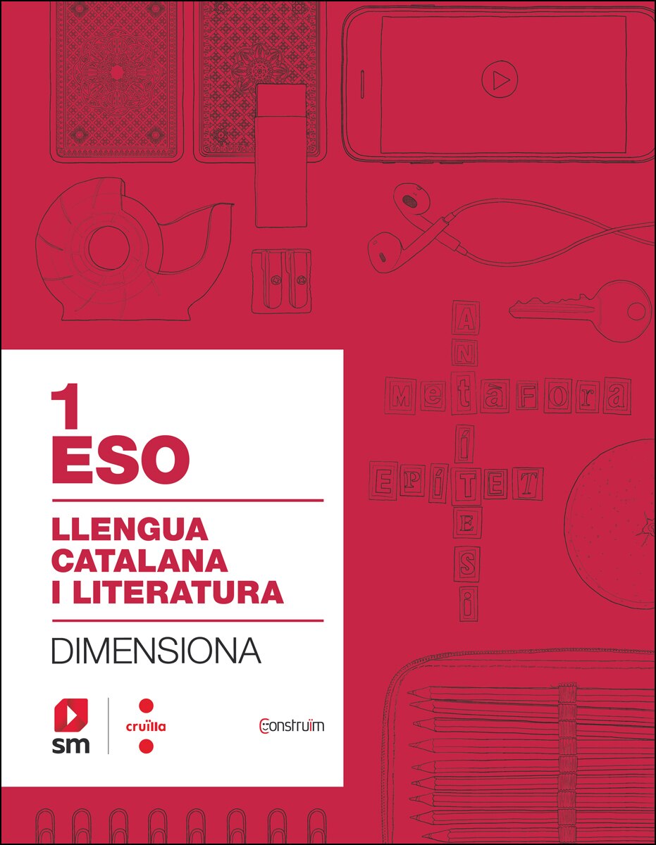 Portada de Quadern Llengua catalana i literatura. 1 ESO. Dimensiona. Construïm.