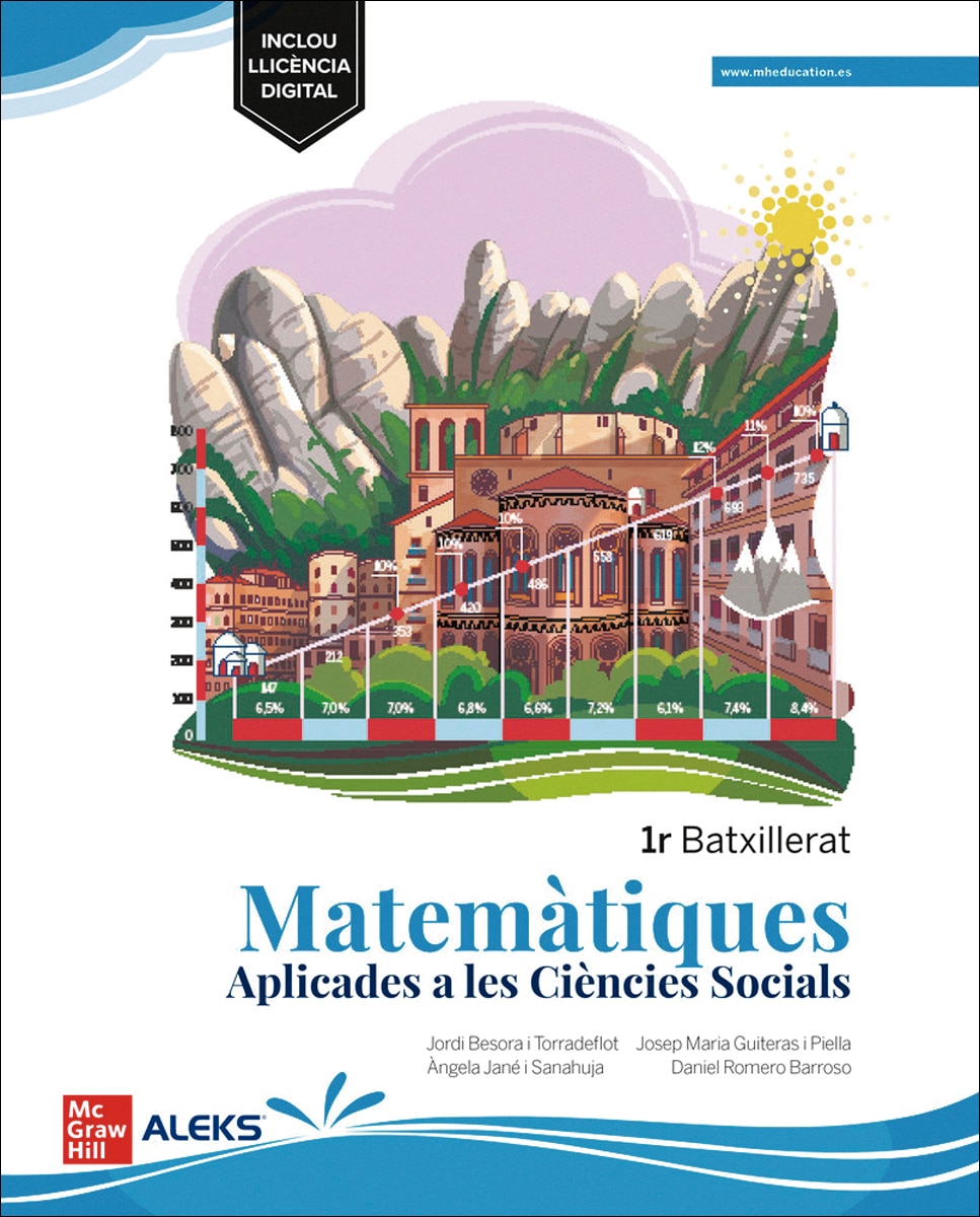 Portada de Matemàtiques Aplicades a les Ciències Socials 1r Batxillerat