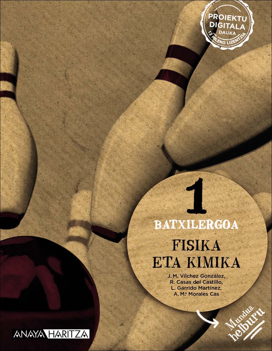 Portada de Fisika eta Kimika 1. (Tapa blanda).