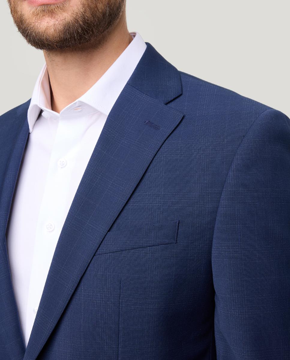 Blazer de Fato aos Quadrados Azul-marinho-3